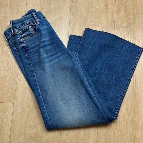 MOTHER The Roller High Rise Wide Leg Jeans in Riding the Cliffside, SIZE 32 1187